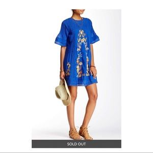 Free People Victoria Floral Dress in Bluebird